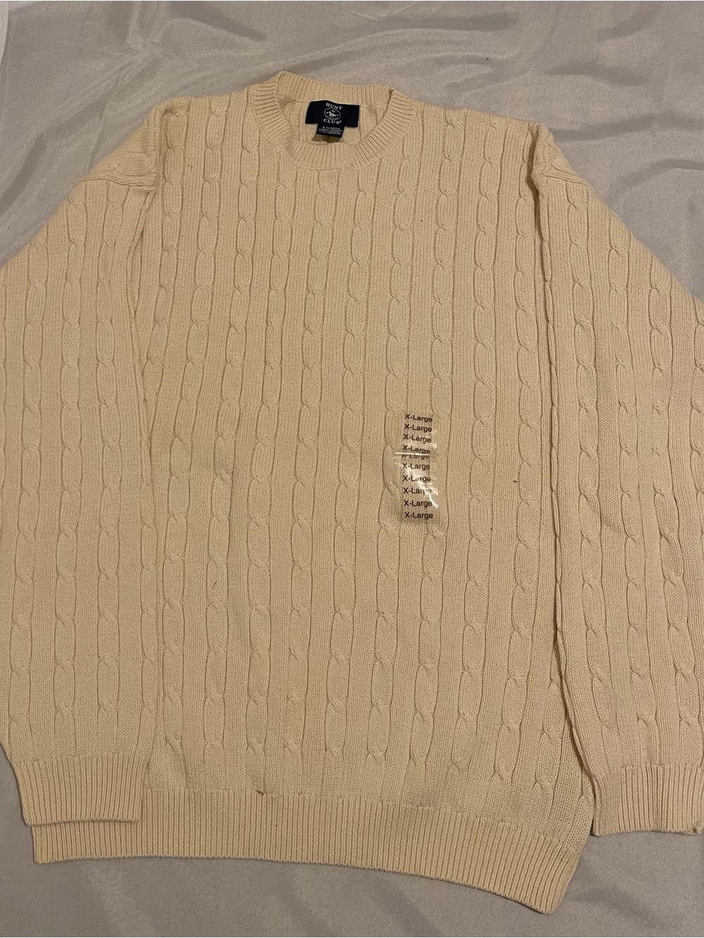 Hunt Club Cable-Knit V-Neck Sweater - Cream
